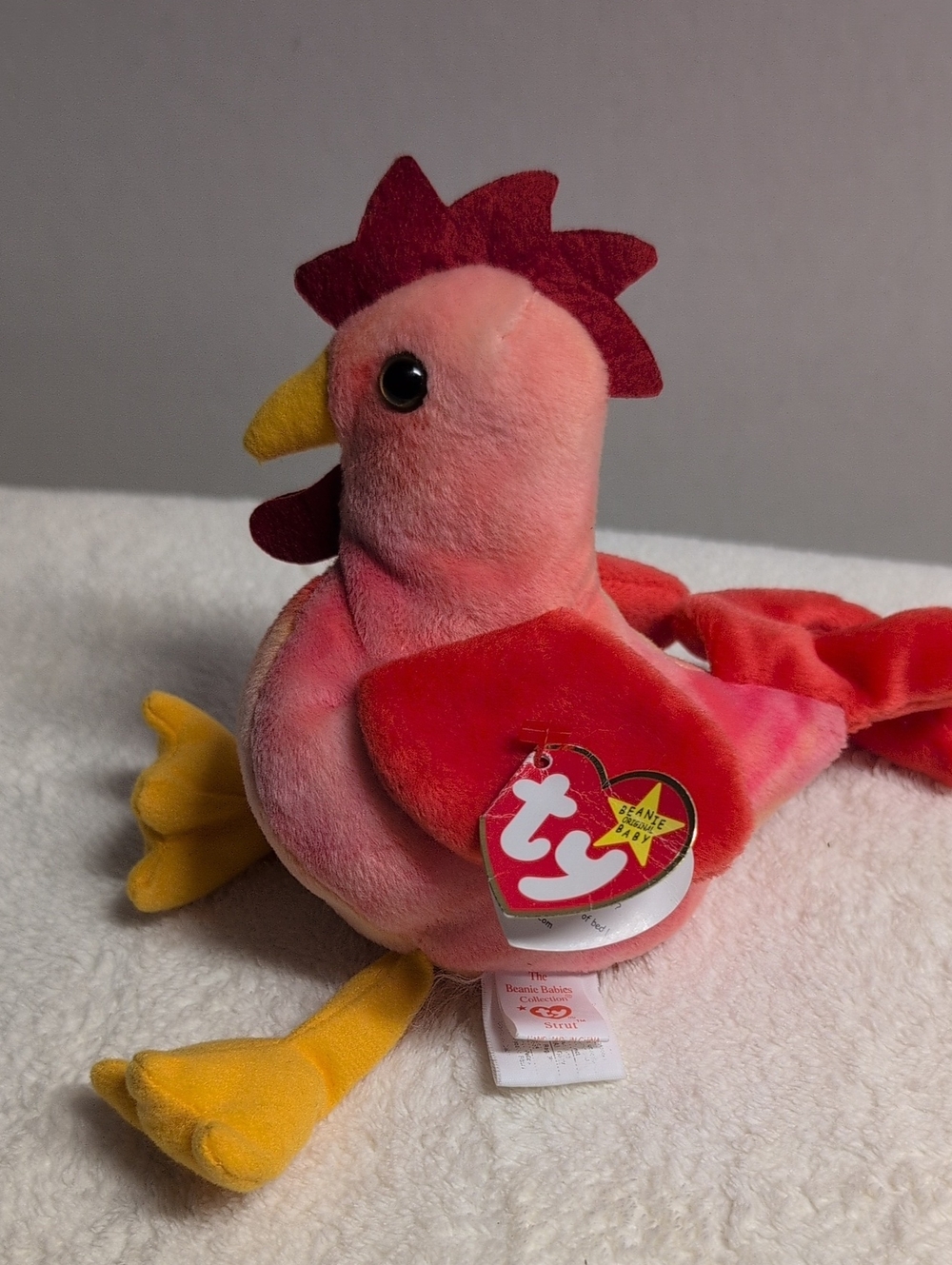 🌈Bundle 5/$20🌈Ty Pink and Red Plush Strut Rooster with Yellow Beak and Feet